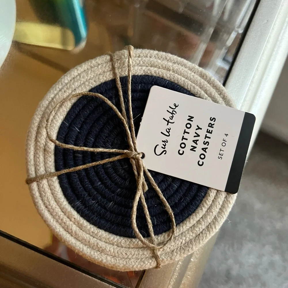Sur La Table NWT Cotton Coasters, Set of 4 July 4th, patriotic